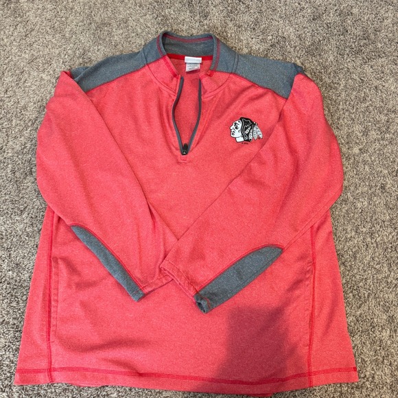 NHL Other - NHL Chicago Blackhawks Pullover 1/4 Zip Up‎ Coral Gray XL/XG Long Sleeve